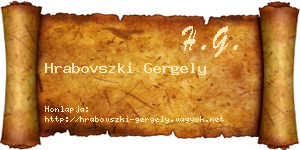 Hrabovszki Gergely névjegykártya