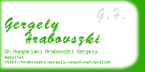 gergely hrabovszki business card